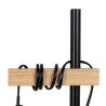 Lámpara de Pie Negro Beige Madera Hierro 26 x 26 x 149 cm