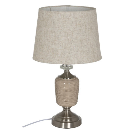 Lámpara de mesa Beige Plateado Metal Cristal 10 W 220 V 31,5 x 31,5 x