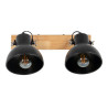 Aplique de Pared Negro Beige Madera Hierro A 220-240 V 36 x 21 x 17 cm