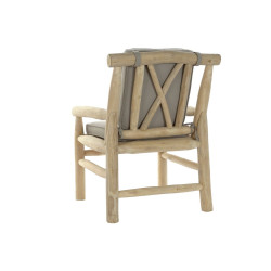 Sillón de jardín DKD Home Decor Natural Gris claro Teca 65 x 80 x 92