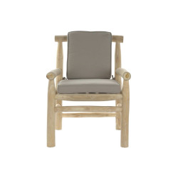 Sillón de jardín DKD Home Decor Natural Gris claro Teca 65 x 80 x 92