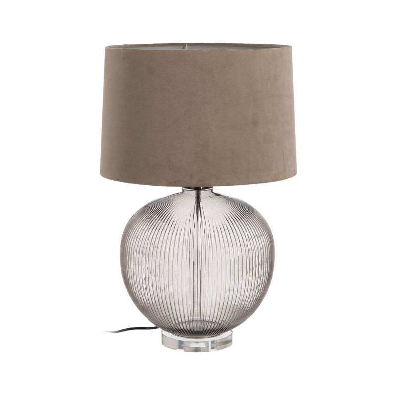Lámpara de mesa Beige Poliéster Metal Cristal 60 W 220-240 V 43 x 43 Lámpara de mesa Beige Poliéster Metal Cristal 60 W 220-240 V 43 x 43