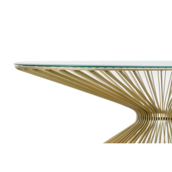 Mesa auxiliar DKD Home Decor Dorado Cristal Acero 138 x 66 x 46 cm