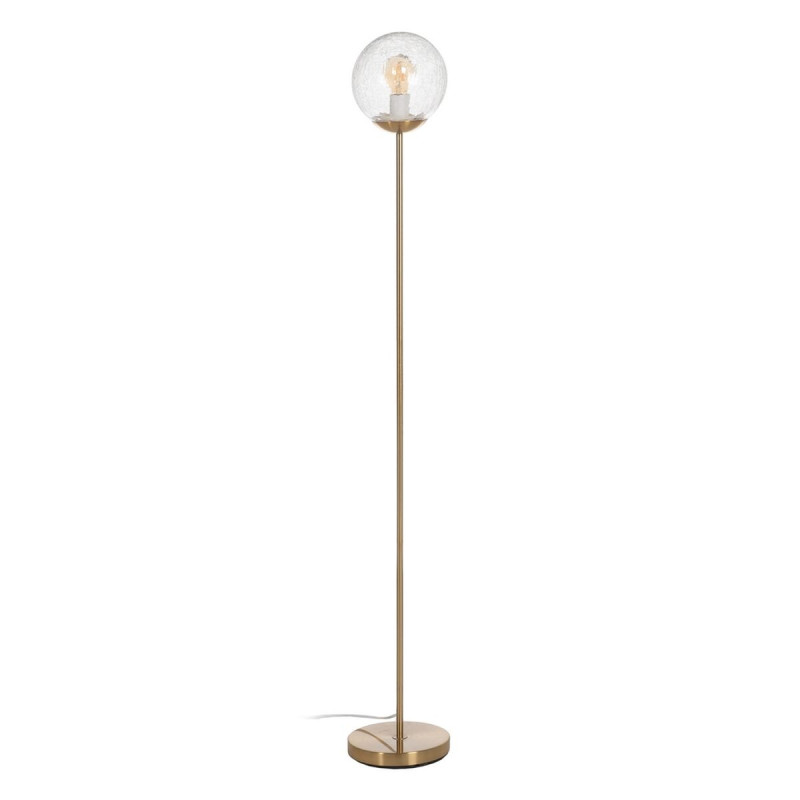 Lámpara de Pie Dorado Metal Cristal 60 W 220-240 V 20 x 20 x 140 cm Lámpara de Pie Dorado Metal Cristal 60 W 220-240 V 20 x 20 x 140 cm