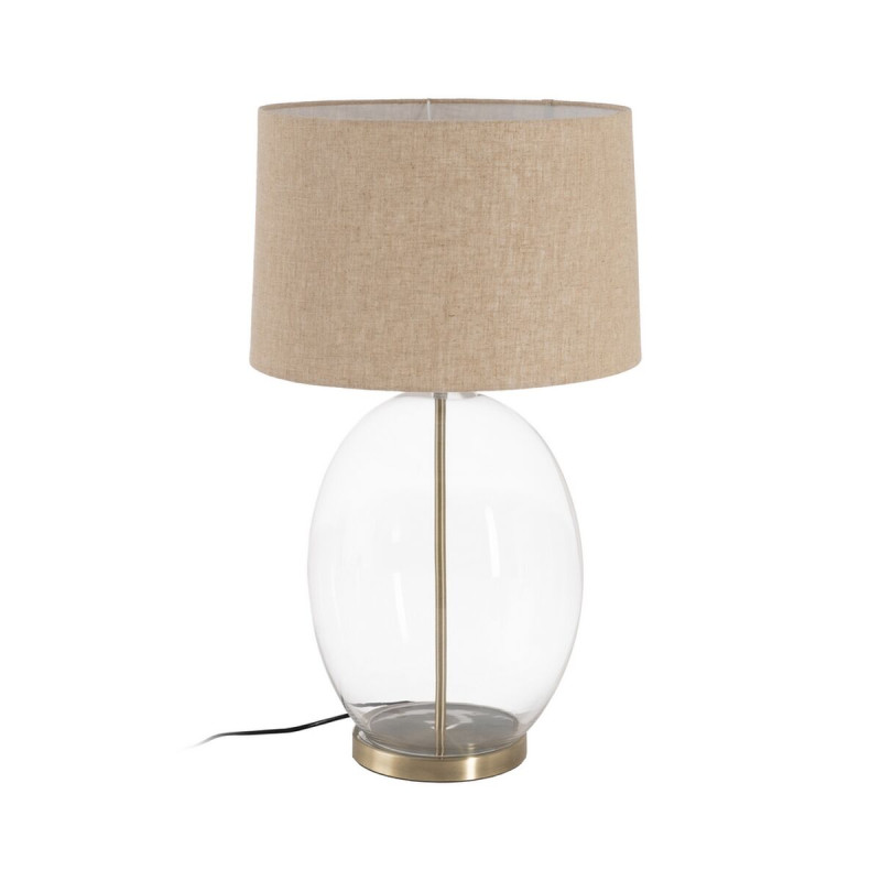 Lámpara de mesa Dorado Lino Metal Cristal 60 W 220-240 V 43 x 43 x 73 Lámpara de mesa Dorado Lino Metal Cristal 60 W 220-240 V 43 x 43 x 73
