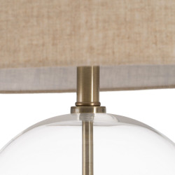 Lámpara de mesa Dorado Lino Metal Cristal 60 W 220-240 V 43 x 43 x 73