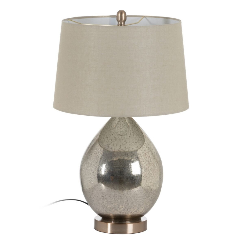 Lámpara de mesa Plateado Metal Cristal 60 W 220-240 V 40 x 40 x 64 cm Lámpara de mesa Plateado Metal Cristal 60 W 220-240 V 40 x 40 x 64 cm