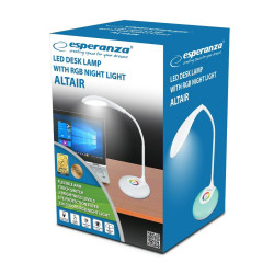 Lámpara de escritorio Esperanza ELD102 Blanco 80 Plástico 13 x 21 x