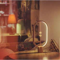 Lámpara de mesa Allocacoc Heng Balance Marrón Blanco Cálido Madera