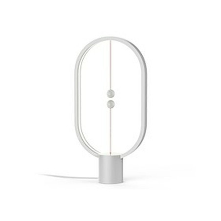 Lámpara de mesa Allocacoc Heng Balance Ellipse Blanco Blanco Cálido