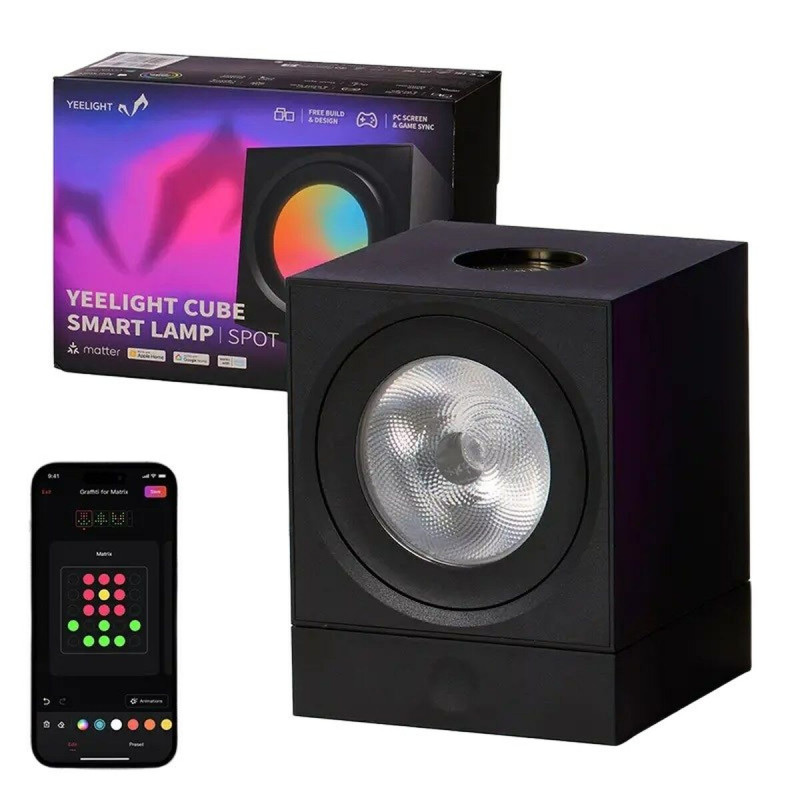 Lámpara de mesa Yeelight YLFWD-0008 Negro Multicolor 7,5 x 7,5 x 7,5 Lámpara de mesa Yeelight YLFWD-0008 Negro Multicolor 7,5 x 7,5 x 7,5