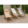 Tumbona DKD Home Decor Marrón Natural Poliéster MDF (57,5 x 113 x 77