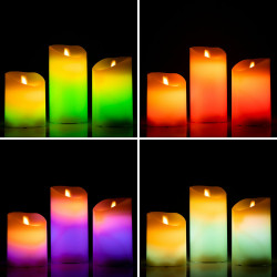 Velas LED Multicolor Efecto Llama con Mando Lendles InnovaGoods 3 Unid