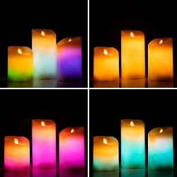 Velas LED Multicolor Efecto Llama con Mando Lendles InnovaGoods 3 Unid