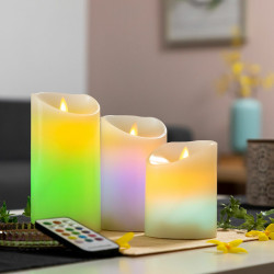 Velas LED Multicolor Efecto Llama con Mando Lendles InnovaGoods 3 Unid