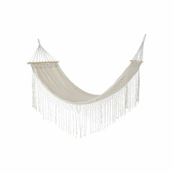 Hamaca DKD Home Decor Beige Poliéster Algodón Pino Flecos (280 x 100