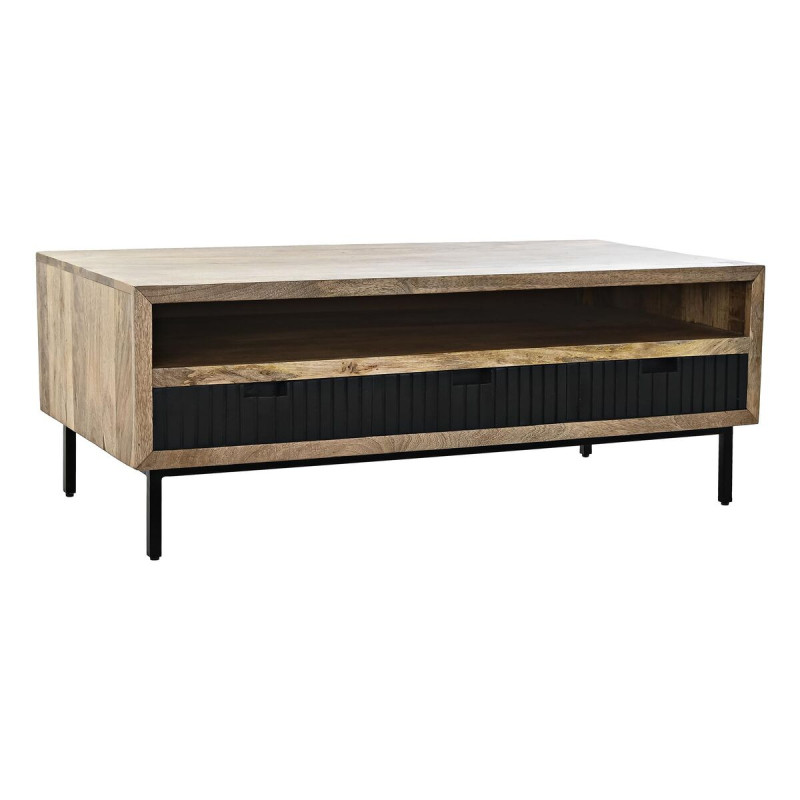 Mesa de Centro DKD Home Decor Negro Marrón claro Metal Madera de mang