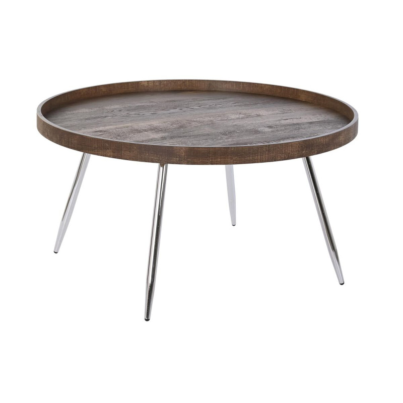 Mesa de Centro DKD Home Decor Marrón Plateado Metal Acero Madera MDF