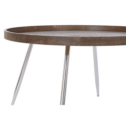Mesa de Centro DKD Home Decor Marrón Plateado Metal Acero Madera MDF