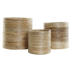 Set de maceteros DKD Home Decor Natural Marrón Ratán Bali (31 x 31 x