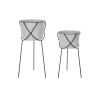 Set de Macetas DKD Home Decor Negro Gris Metal Hierro Cuadrado 30 x 40