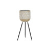 Macetero DKD Home Decor Negro Dorado Metal Blanco Bicolor (26 x 26 x 7
