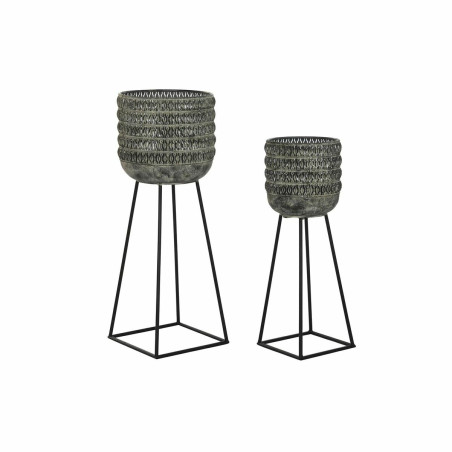 Set de Maceteros DKD Home Decor Desgastado 32 x 32 x 84 cm Metal (2 Un