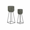 Set de Maceteros DKD Home Decor Desgastado 32 x 32 x 84 cm Metal (2 Un