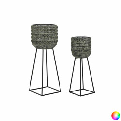 Set de Maceteros DKD Home Decor Desgastado 32 x 32 x 84 cm Metal (2 Un