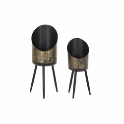 Set de Macetas DKD Home Decor Negro Cobre Metal Vintage 26 x 26 x 70 c