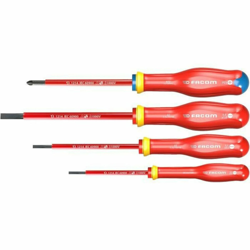 Set de Destornilladores Facom Protwist Isolated 1000V AT4VEPB Plana Po Set de Destornilladores Facom Protwist Isolated 1000V AT4VEPB Plana Po