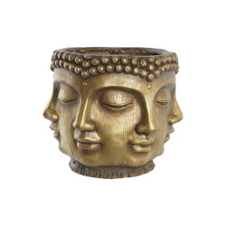 Macetero DKD Home Decor Dorado Madera Magnesio Redondo Buda Oriental 3