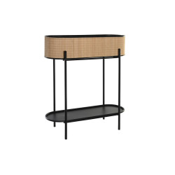 Macetero DKD Home Decor Natural Negro Metal Colonial Bambú (60 x 23.5