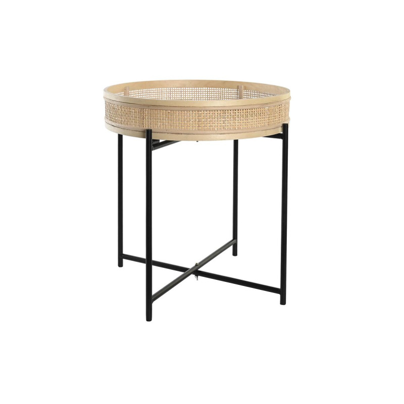 Macetero DKD Home Decor Natural Negro Metal Ratán Escandinavo (43 x 4
