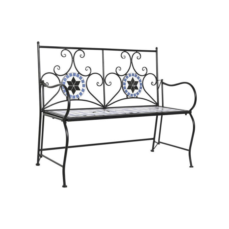 Banco DKD Home Decor Cerámica Mosaico Negro Metal Multicolor (111 x 5 Banco DKD Home Decor Cerámica Mosaico Negro Metal Multicolor (111 x 5