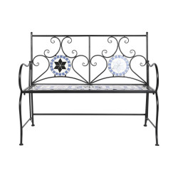 Banco DKD Home Decor Cerámica Mosaico Negro Metal Multicolor (111 x 5