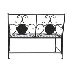 Banco DKD Home Decor Cerámica Mosaico Negro Metal Multicolor (111 x 5
