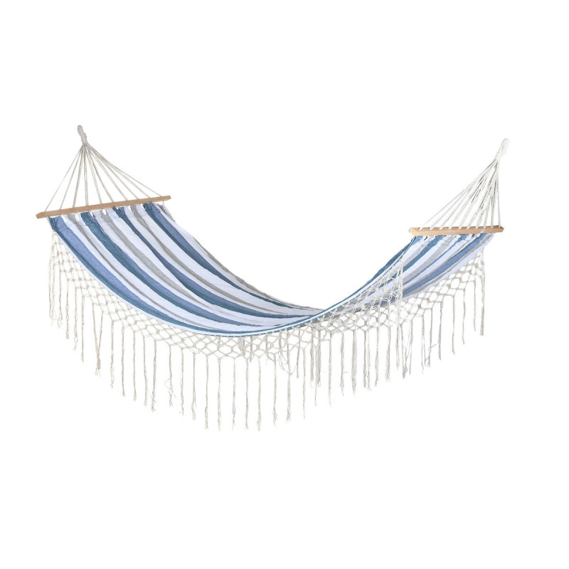 Hamaca DKD Home Decor Rayas Azul Blanco (200 x 100 x 5 cm) Hamaca DKD Home Decor Rayas Azul Blanco (200 x 100 x 5 cm)