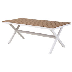Mesa de Comedor DKD Home Decor Exterior Resina Aluminio 200 x 90 x 75
