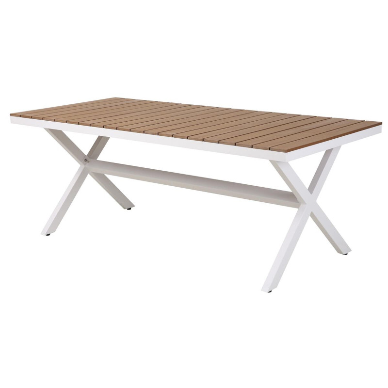Mesa de Comedor DKD Home Decor Exterior Resina Aluminio 200 x 90 x 75 Mesa de Comedor DKD Home Decor Exterior Resina Aluminio 200 x 90 x 75