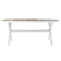 Mesa de Comedor DKD Home Decor Exterior Resina Aluminio 200 x 90 x 75