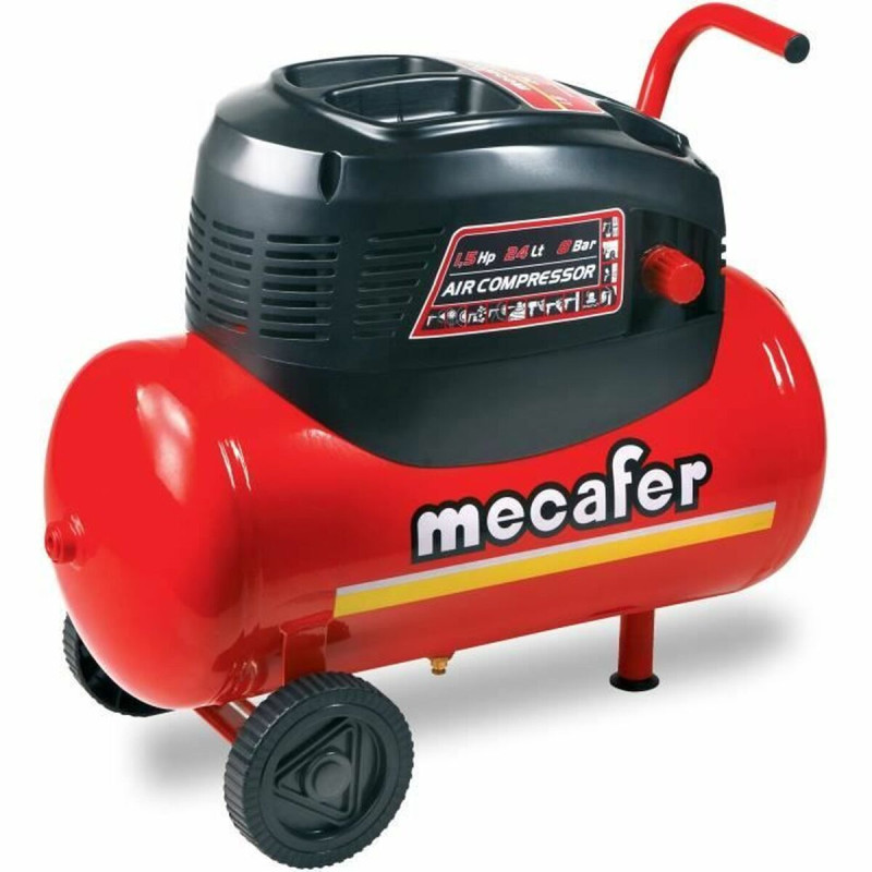 Compresor de Aire MECAFER 1,5 cv 24 L Rojo Compresor de Aire MECAFER 1,5 cv 24 L Rojo
