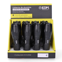 Linterna LED EDM Cree XML-T6 Zoom Negro Aluminio 5 W 140 Lm