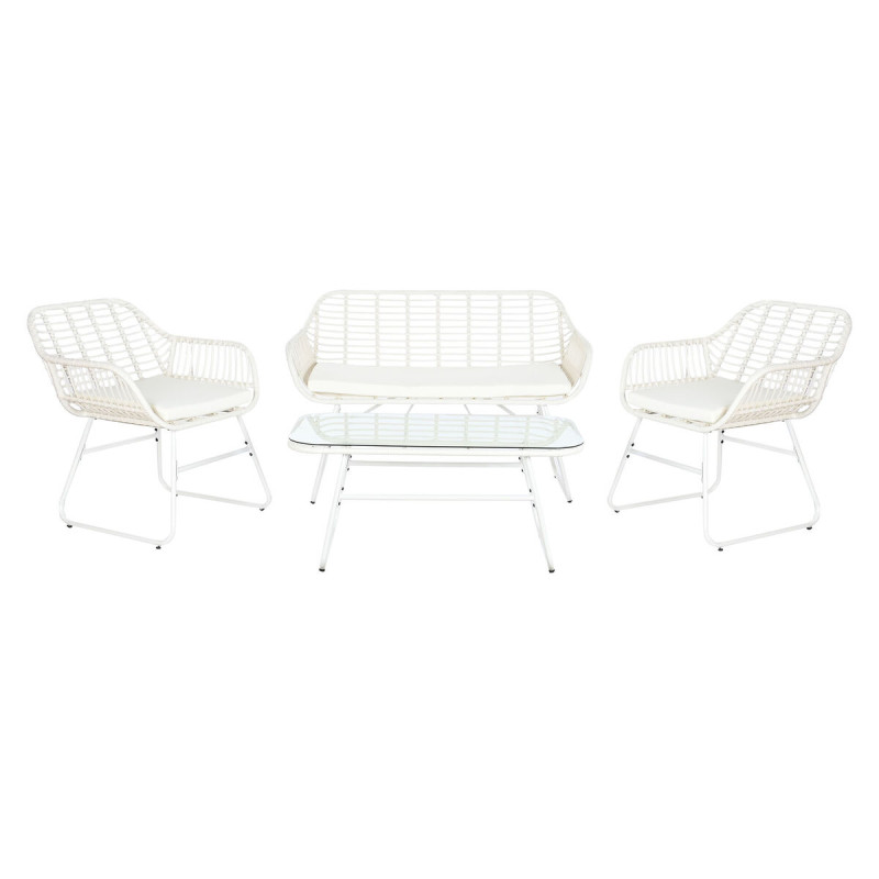 Conjunto de Sofá y Mesa DKD Home Decor Metal ratán sintético 124 x