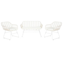 Conjunto de Sofá y Mesa DKD Home Decor Metal ratán sintético 124 x