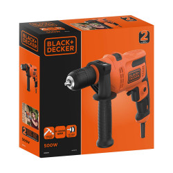 Set de taladro y accesorios Black & Decker BEH200-QS 500 W 230 V 230-2