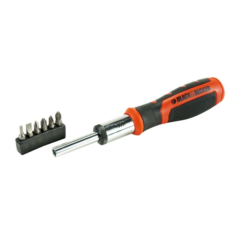 Juego de puntas con destornillador Black & Decker BDHT0-62129 6 Piezas Juego de puntas con destornillador Black & Decker BDHT0-62129 6 Piezas