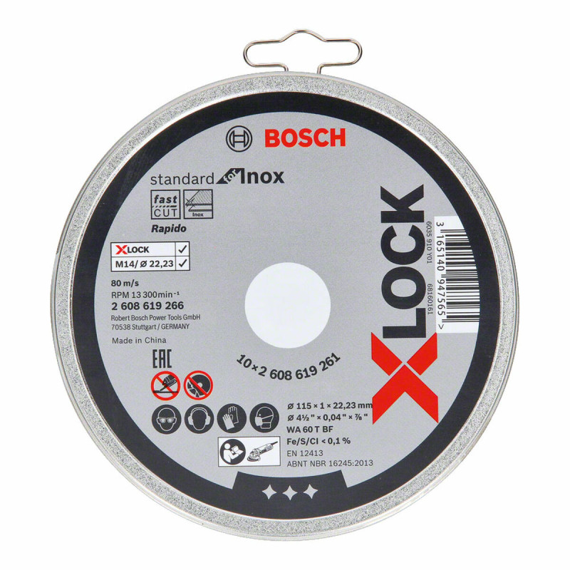 Disco de corte BOSCH X-Lock Standard 2608619266 Ø 11,5 cm (10 Unidade