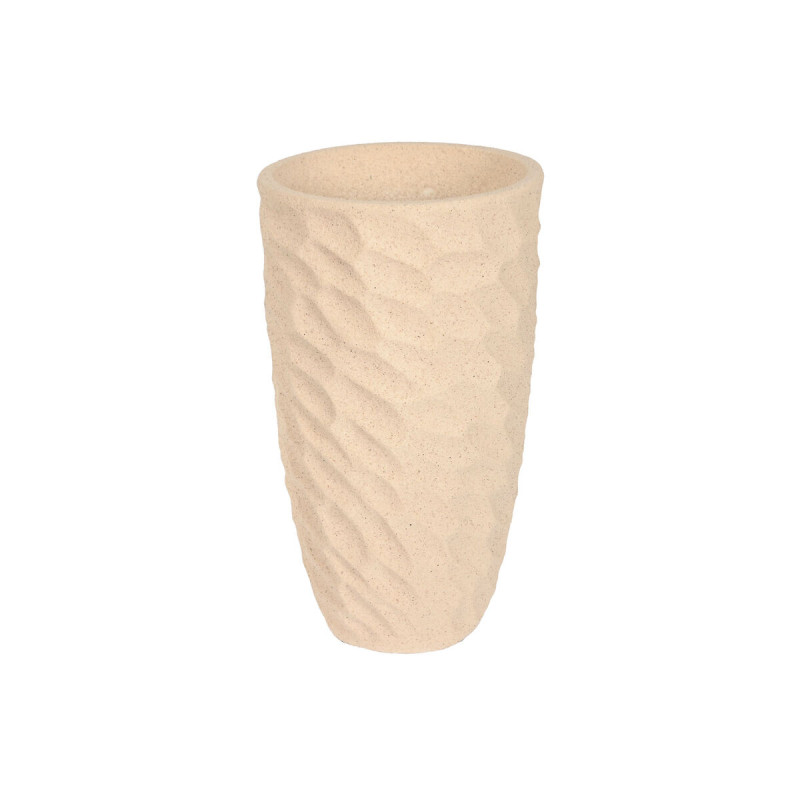Macetero Home ESPRIT Beige Fibra de Vidrio Escandinavo 36,5 x 36,5 x 6