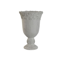Macetero Home ESPRIT Blanco Cemento Romántico Desgastado 31 x 31 x 49